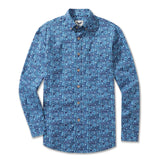 Castlebeard Men's Hawaiian Shirt TIKI Paradise Cotton Button-down Long Sleeve Aloha Shirt By Amy, view 3