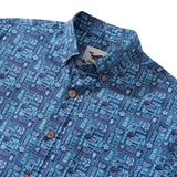 Castlebeard Men's Hawaiian Shirt TIKI Paradise Cotton Button-down Long Sleeve Aloha Shirt By Amy, view 4