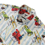 Castlebeard Men's Hawaiian Shirt Travel Memories Print Cotton Button-down Short Sleeve Aloha Shirt, view 2