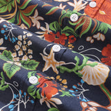 Castlebeard Men's Hawaiian Shirt Treasure Garden Print 1940s Vintage Short Sleeve Aloha Shirt By Evan, view 5