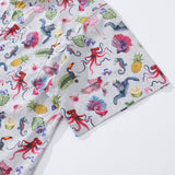 Castlebeard Men's Hawaiian Shirt Tropical Symphony Print Cotton Button-down Short Sleeve Aloha Shirt By Amy, view 4