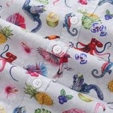 Castlebeard Men's Hawaiian Shirt Tropical Symphony Print Cotton Button-down Short Sleeve Aloha Shirt By Amy, view 5