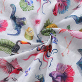 Castlebeard Men's Hawaiian Shirt Tropical Symphony Print Cotton Button-down Short Sleeve Aloha Shirt By Amy, view 6