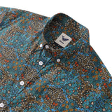 Castlebeard Men's Hawaiian Shirt Tulip Print Cotton Short Sleeve 1940s Vintage Aloha Shirt By Amy, view 2