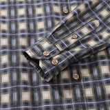 Castlebeard Men's Hawaiian Shirt Urban Sophistication Plaid Cotton Button-down Long Sleeve Aloha Shirt By Amy, view 5