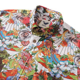 Castlebeard Men's Hawaiian Shirt Vibrant Blooms 1930s Vintage Long Sleeve Aloha Shirt By Amy, view 3