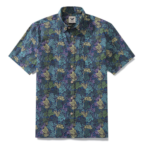 Castlebeard Men's Hawaiian Shirt Victorian Moody Roses Print By Andrea Leonelli Cotton Button-down Short Sleeve Aloha Shirt