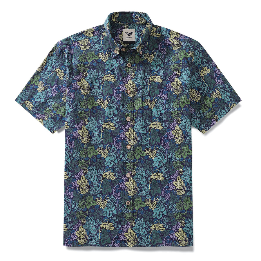 Castlebeard Men's Hawaiian Shirt Victorian Moody Roses Print By Andrea Leonelli Cotton Button-down Short Sleeve Aloha Shirt
