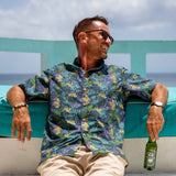 Castlebeard Men's Hawaiian Shirt Victorian Moody Roses Print By Andrea Leonelli Cotton Button-down Short Sleeve Aloha Shirt, view 2
