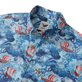 Castlebeard Men's Hawaiian Shirt Vikings By Alice Brown Cotton Button-down Short Sleeve Aloha Shirt, view 2
