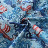 Castlebeard Men's Hawaiian Shirt Vikings By Alice Brown Cotton Button-down Short Sleeve Aloha Shirt, view 6