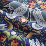 Castlebeard Men's Hawaiian Shirt Vintage Birds Print By Julia Madoka Cotton Button-down Short Sleeve Aloha Shirt, view 5