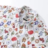 Castlebeard Men's Hawaiian Shirt Vintage Grocery Store Print Cotton Button-down Short Sleeve Aloha Shirt By Sylvia, view 2