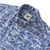 Castlebeard Men's Hawaiian Shirt Voyage of Discovery Print Cotton Button-down Short Sleeve Aloha Shirt By Amy, view 2