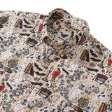 Castlebeard Men's Hawaiian Shirt Witches go back to school By Ludmila Cotton Button-down Long Sleeve Aloha Shirt, view 3