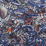 Castlebeard Men's Hawaiian Shirt Zen Waves - Tattoo Harmony Cotton Button-down Short Sleeve Aloha Shirt By Yakima, view 3