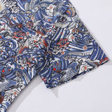 Castlebeard Men's Hawaiian Shirt Zen Waves - Tattoo Harmony Cotton Button-down Short Sleeve Aloha Shirt By Yakima, view 4