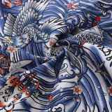 Castlebeard Men's Hawaiian Shirt Zen Waves - Tattoo Harmony Cotton Button-down Short Sleeve Aloha Shirt By Yakima, view 6