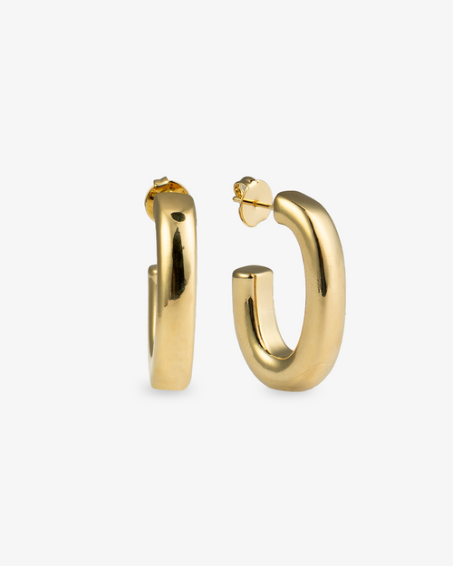 Castlebeard Mia Chunky Gold J-Hoop Statement Earrings