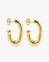 Castlebeard Mia Chunky Gold J-Hoop Statement Earrings, view 3