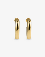 Castlebeard Mia Chunky Gold J-Hoop Statement Earrings, view 5