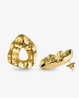 Castlebeard Nathalia Hammered Organic Gold Statement Earrings, view 3