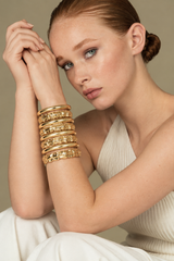 Castlebeard Nathalia Organic Textured Gold Open Cuff Bracelet, view 4