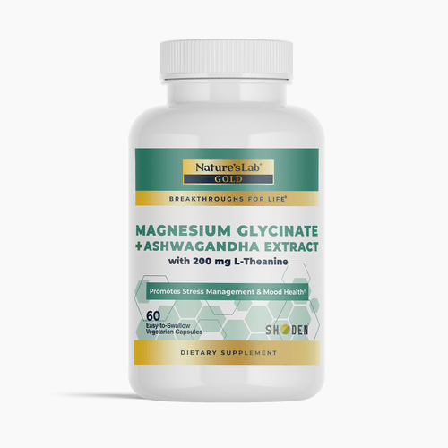 Castlebeard Nature's Lab Gold Magnesium + Ashwagandha with L-Theanine - 60 Capsules