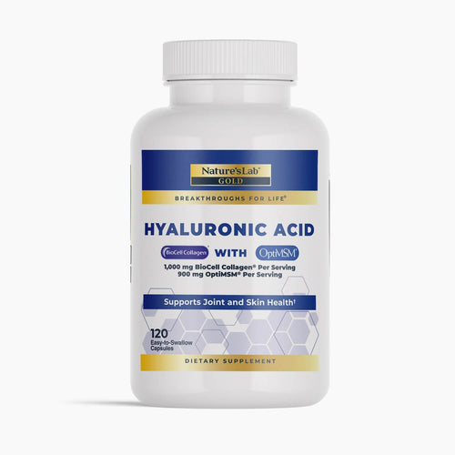Castlebeard Nature's Lab Hyaluronic Acid with BioCell Collagen® & OptiMSM® - 120 Capsules