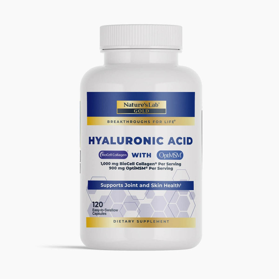 Castlebeard Nature's Lab Hyaluronic Acid with BioCell Collagen® & OptiMSM® - 120 Capsules