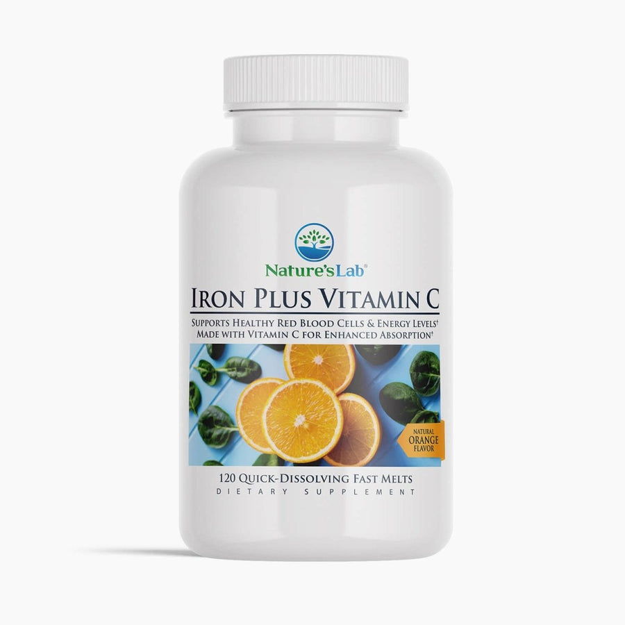 Castlebeard Nature's Lab Iron Plus Vitamin C Fast Melt Tablets - 120 Tablets