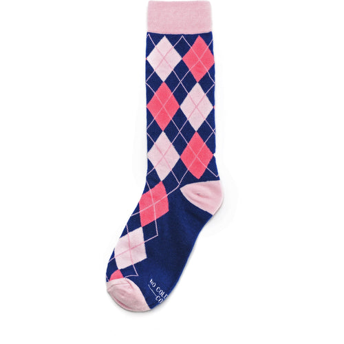 Castlebeard Navy and Pink Argyle Socks
