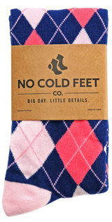 Castlebeard Navy and Pink Argyle Socks, view 2