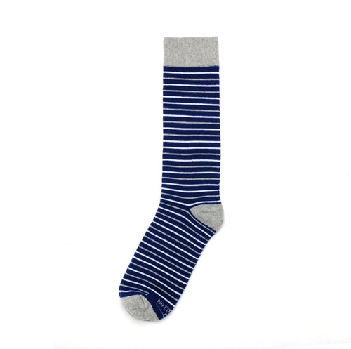 Castlebeard Navy and White Striped Socks