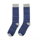 Castlebeard Navy and White Striped Socks, view 2