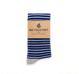 Castlebeard Navy and White Striped Socks, view 3