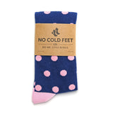 Castlebeard Navy Blue with Pink Polka Dot Socks, view 3