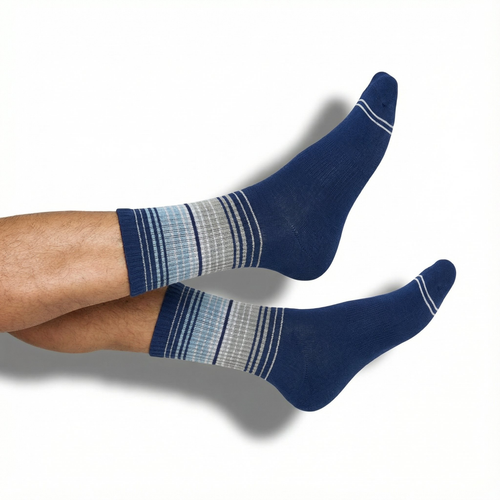 Castlebeard Navy Ombre Stripe Casual Crew