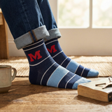 Castlebeard Navy Powder Stripe M Dress Socks, view 5