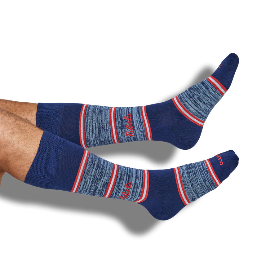 Castlebeard Navy Rebels Stripe Dress Socks