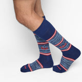 Castlebeard Navy Rebels Stripe Dress Socks, view 2