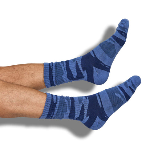 Castlebeard Navy Sip Camo Casual Crew Socks