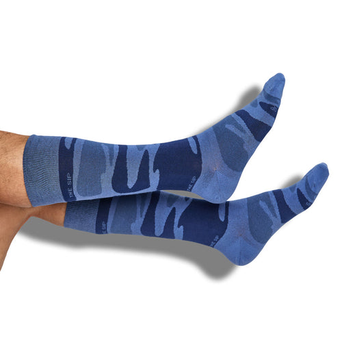 Castlebeard Navy Sip Camo Dress Socks
