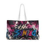 Castlebeard Neon Anime Weekender Bag – Retro Cyberpunk Drunk Design, view 2