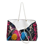 Castlebeard Neon Anime Weekender Bag – Retro Cyberpunk Drunk Design, view 3