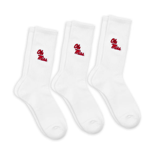 Castlebeard Ole Miss Campus Crew Socks 3-Pack