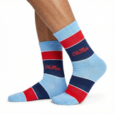 Castlebeard Ole Miss Powder Wide Stripe Casual Crew, view 2