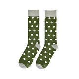 Castlebeard Olive Green with White Polka Dot Socks, view 2