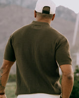 Castlebeard Phoenician Men's Knit Golf Polo – Catacomb, view 3