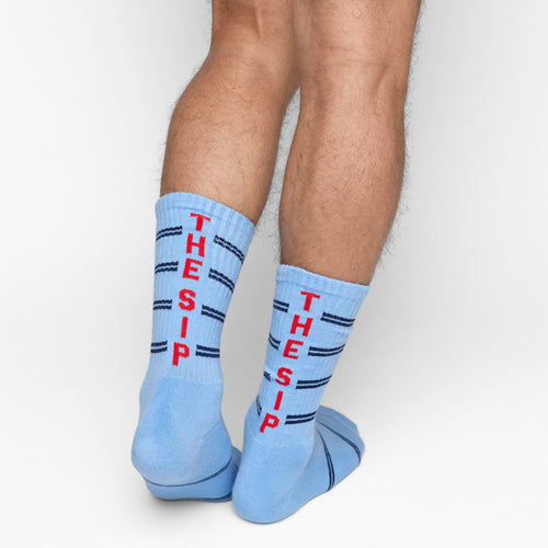 Castlebeard Powder Stripe The Sip Casual Crew Socks